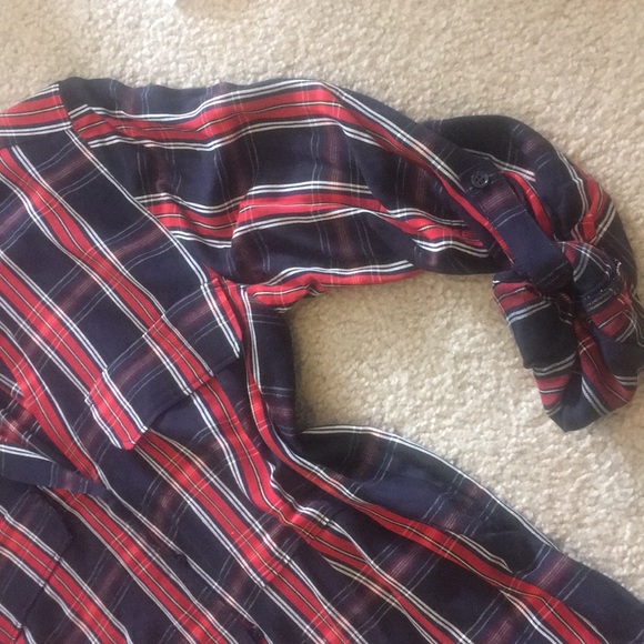 ZARA blouse shirt size s nice silky material plaid - Picture 13 of 14